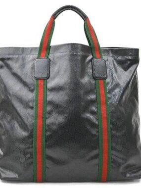 Auth GUCCI Handbag Tote Bag Black PVC - 56335g